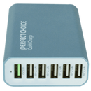 Cargador USB Múltiple 6 puertos color azul Perfect Choice