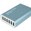 Cargador USB Múltiple 6 puertos color azul Perfect Choice