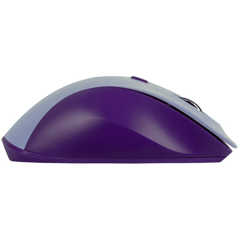 Mouse inalámbrico ergonómico con clic silencioso lila