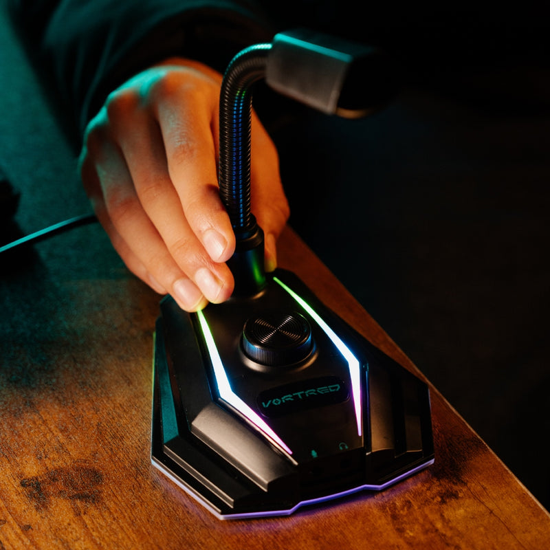 Micrófono Gamer Iluminación LED RGB Conexión USB Handler | VORTRED