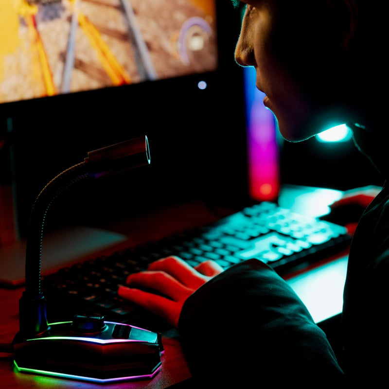 Micrófono Gamer Iluminación LED RGB Conexión USB Handler | VORTRED