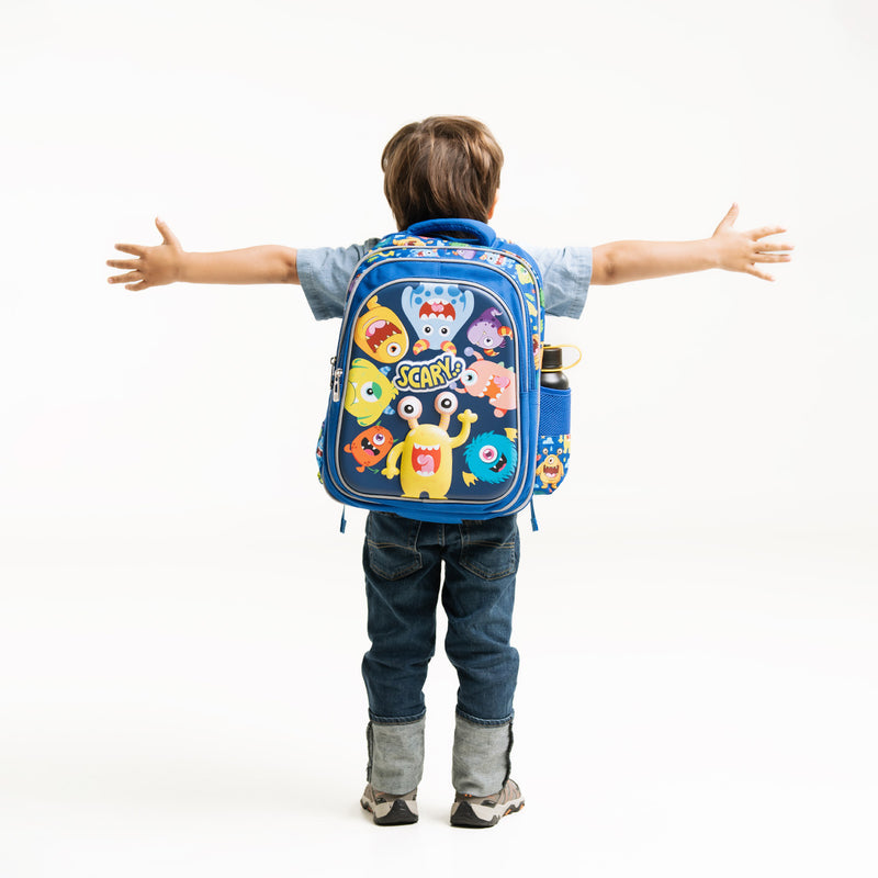Mochila Escolar Para Niños Múltiples Compartimentos Kiddo Monstruos | PERFECT CHOICE