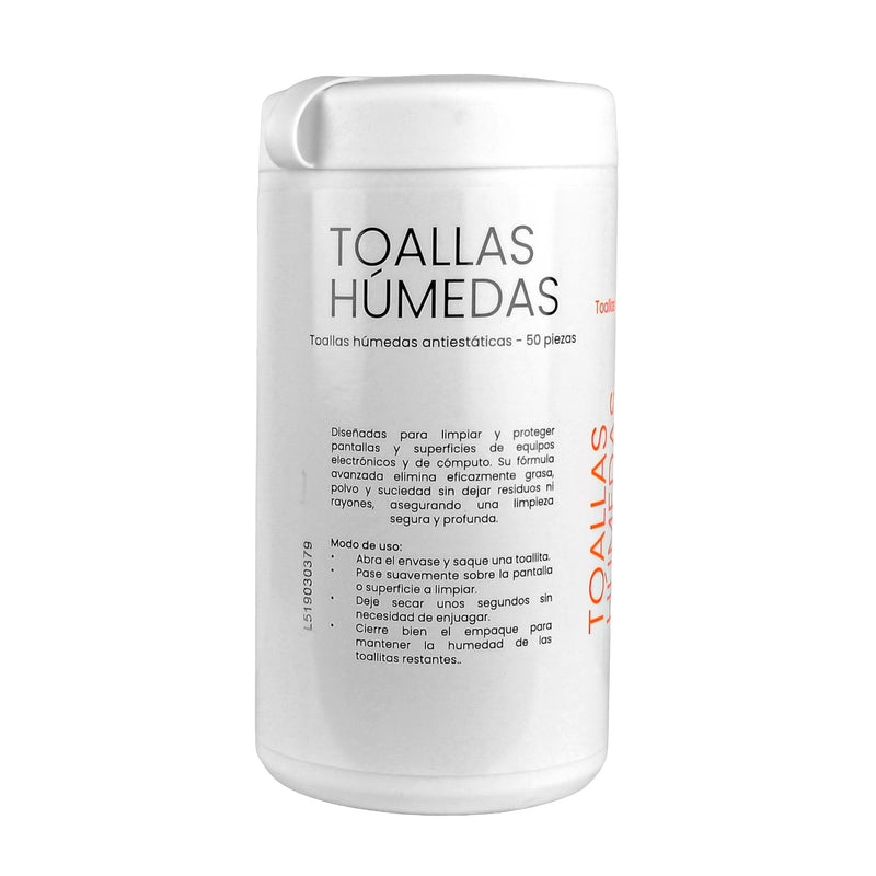 Toallas Limpiadoras para Equipos Eléctricos Bote con 50 pzas | PERFECT CHOICE