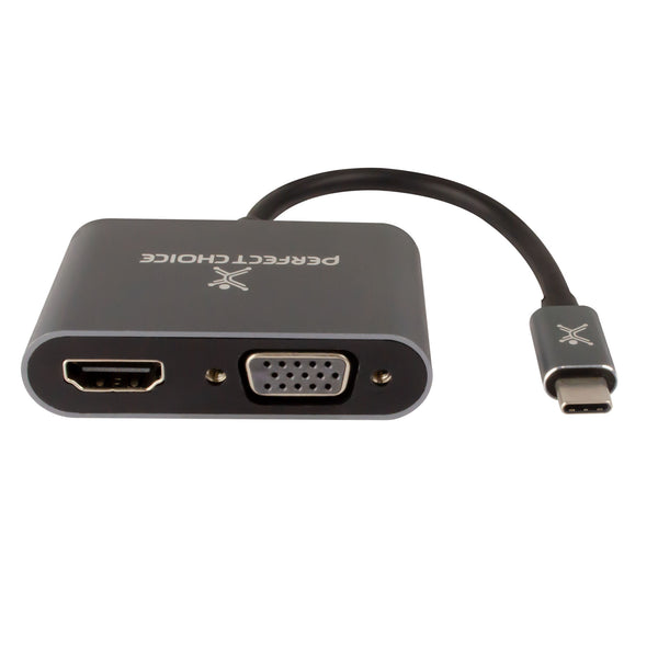 Adaptador USB Tipo C Cable HDMI1 + VGA 4K 60HZ Plug & Play | PERFECT CHOICE
