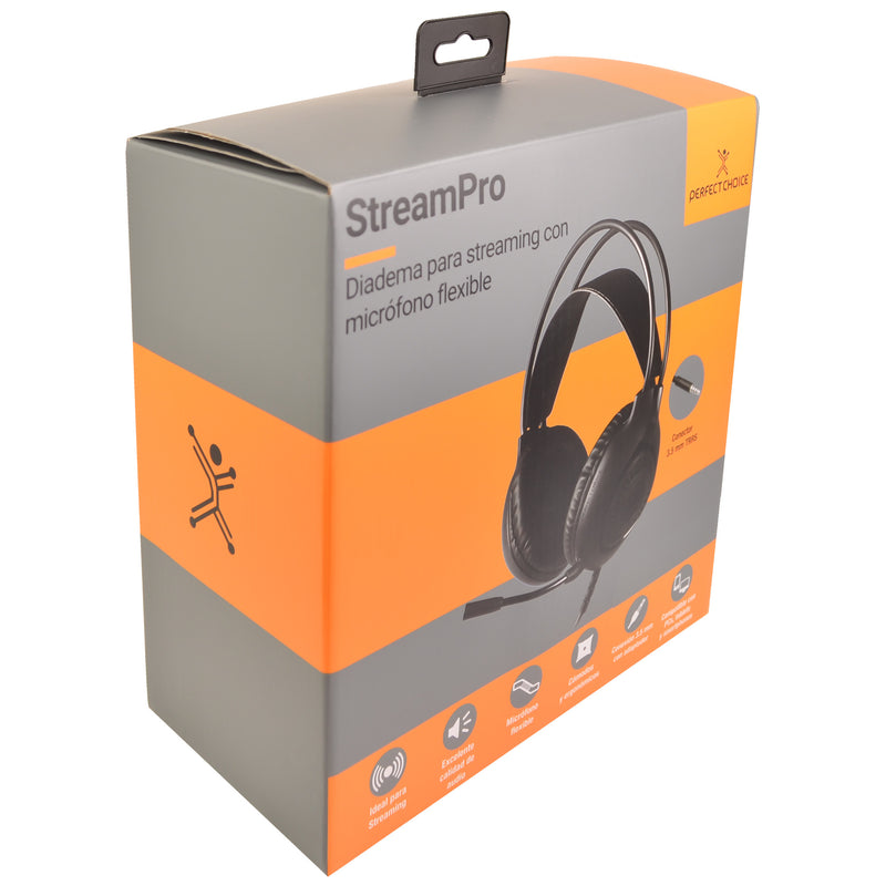 Audifonos Diadema Alámbricos para Streaming 3.5mm Stream Pro | PERFECT CHOICE