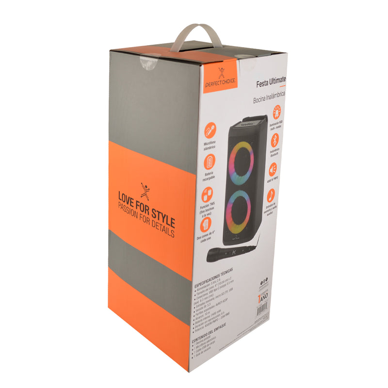 Bafle Bluetooth Inalámbrico 4" con Función TWS Festa Ultimate | PERFECT CHOICE