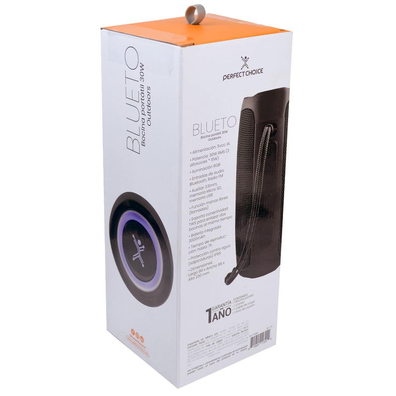 Bocina Portátil 30W Outdoors Resistente al Agua BT Blueto | PERFECT CHOICE