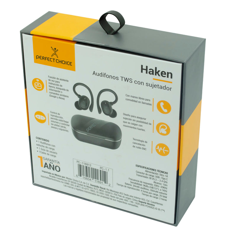 Audífonos Inalámbricos Bluetooth TWS Deportivos Haken | PERFECT CHOICE