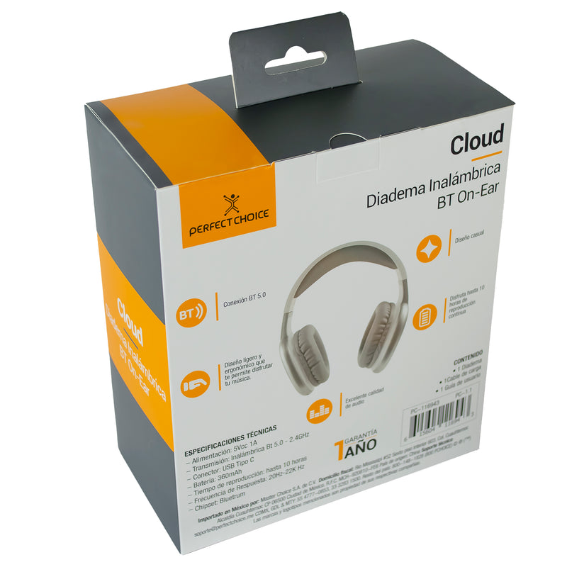 Audifonos Bluetooth Inalámbricos Diadema Acolchada Cloud | PERFECT CHOICE