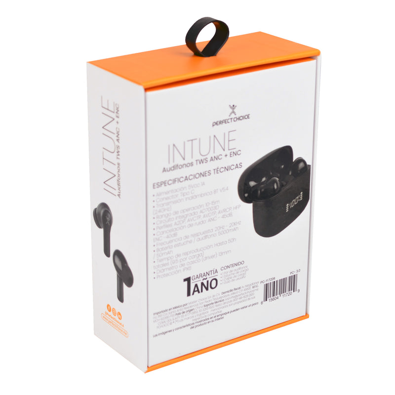 Audífonos Inalámbricos TWS Cancelación de Ruido ANC+ENC InTune | PERFECT CHOICE