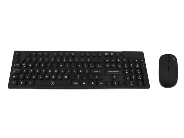Kit de Teclado y Mouse Inalámbrico Teclas Redondas Black Round | PERFECT CHOICE