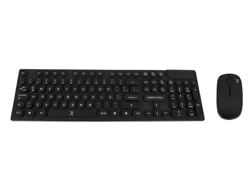 Kit de Teclado y Mouse Inalámbrico Teclas Redondas Black Round PERFE