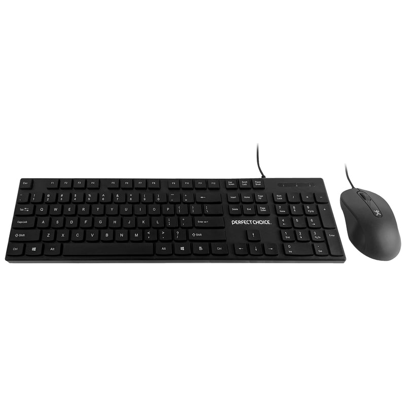 Kit Alámbrico USB Teclado y Mouse Antiderrames | PERFECT CHOICE