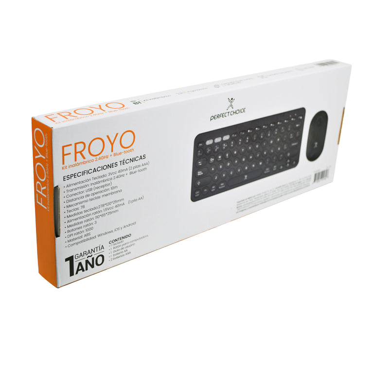 Kit de Teclado y Mouse Inalámbrico Bluetooth Dual 2.4GHz Froyo | PERFECT CHOICE