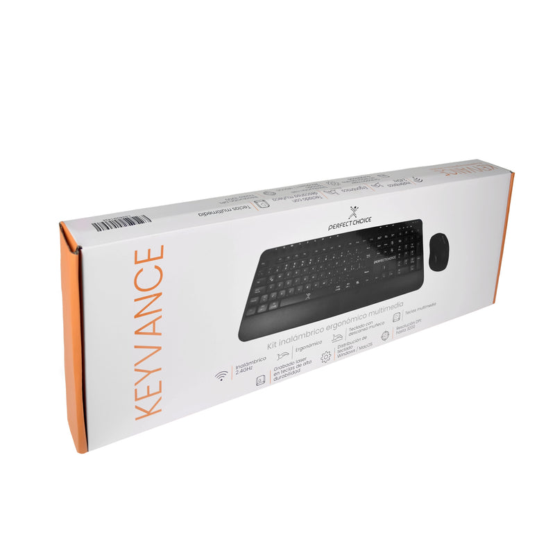 Kit de Teclado y Mouse Inalámbrico Bluetooth Teclas multimedia 2.4GHz Keyvance | PERFECT CHOICE