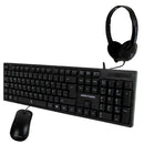 Kit de Teclado, Mouse y Diadema con Micrófono Integrado Alámbrico | PERFECT CHOICE