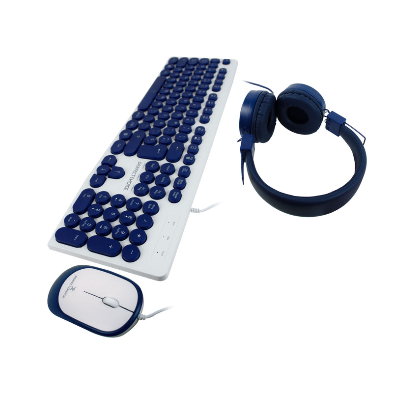 Kit de Teclado, Mouse y Diadema Alámbrico para Niños Farben | PERFECT CHOICE