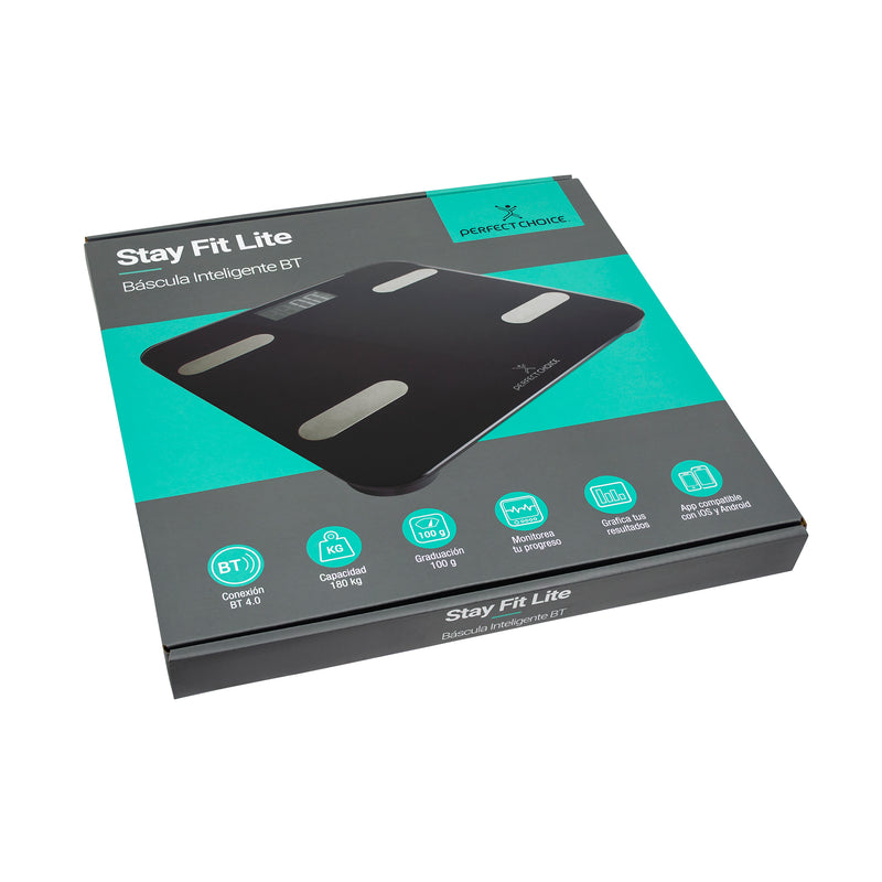 Bascula Digital Bluetooth Inteligente Cap. de 180 kg Stay Fit Lite | PERFECT CHOICE