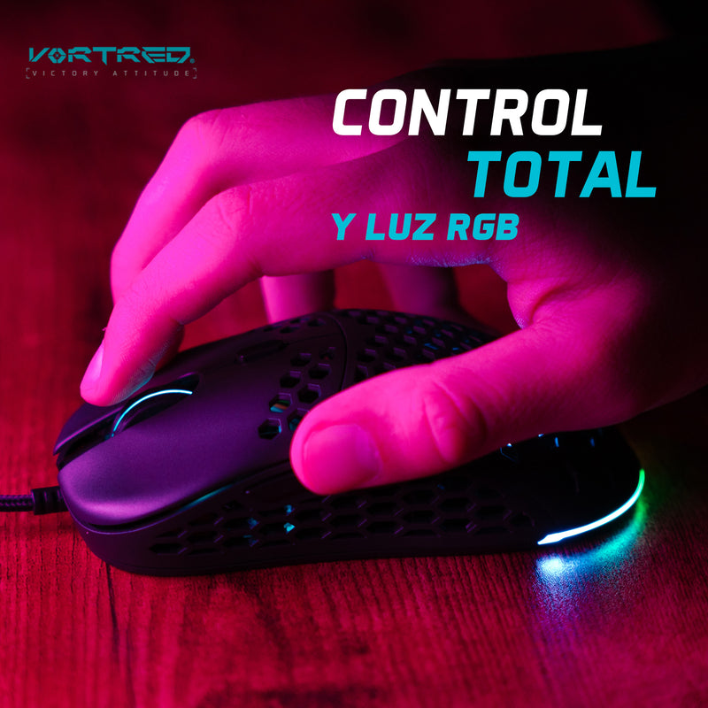 Mouse Gamer Ultraligero  Anti-sudoración 12800 DPI Litebee | VORTRED