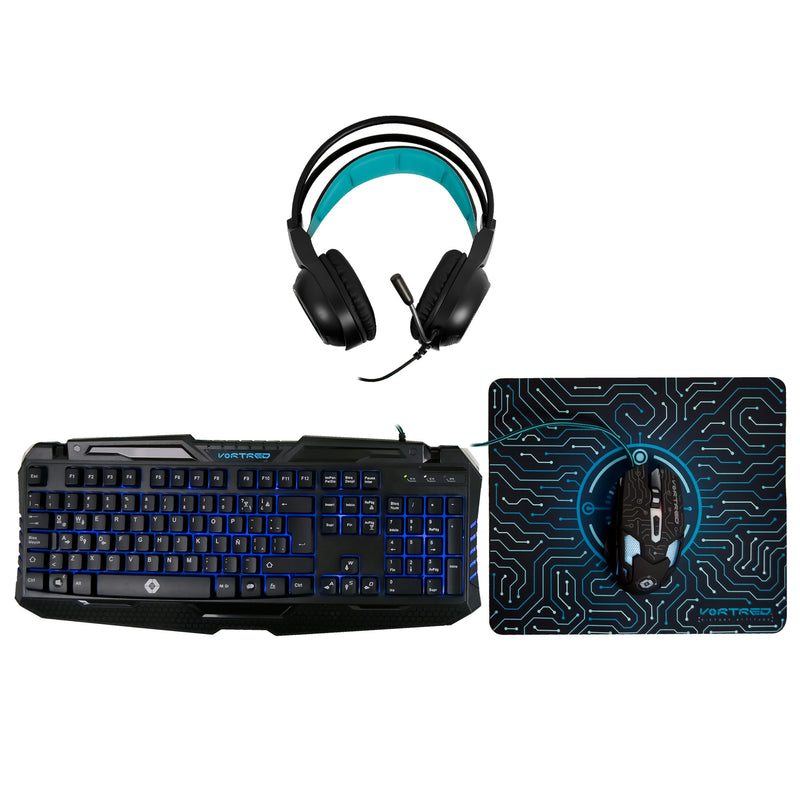 Kit Teclado Mouse y Audifonos Gamer Sonido Potente 7.1 Avalanche | VORTRED