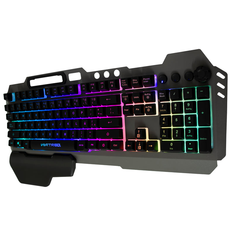 Teclado Gamer Alámbrico Iluminación RGB Programable Holder | VORTRED