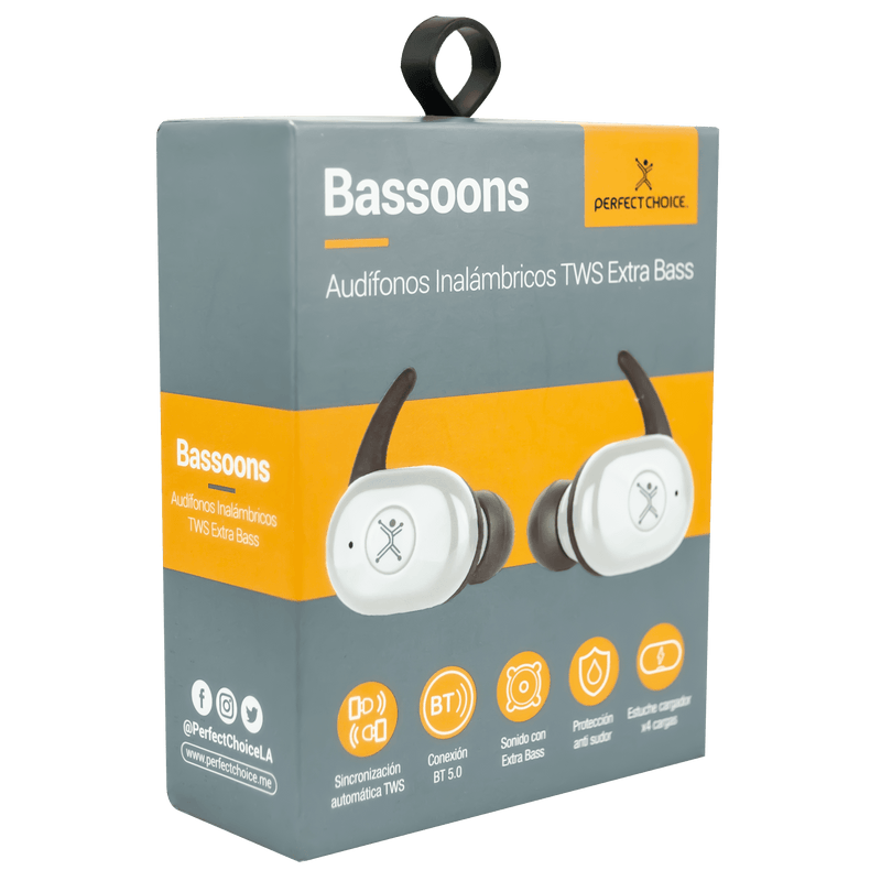 Aud fonos Bluetooth Inal mbricos Extra Bass Anti Sudor Perfect Choice