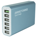 Cargador USB Múltiple 6 puertos color azul Perfect Choice