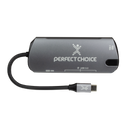 Hub USB Tipo C DE 3 Puertos 2.0, Puerto de Video HDMI Portátil Perfect Choice