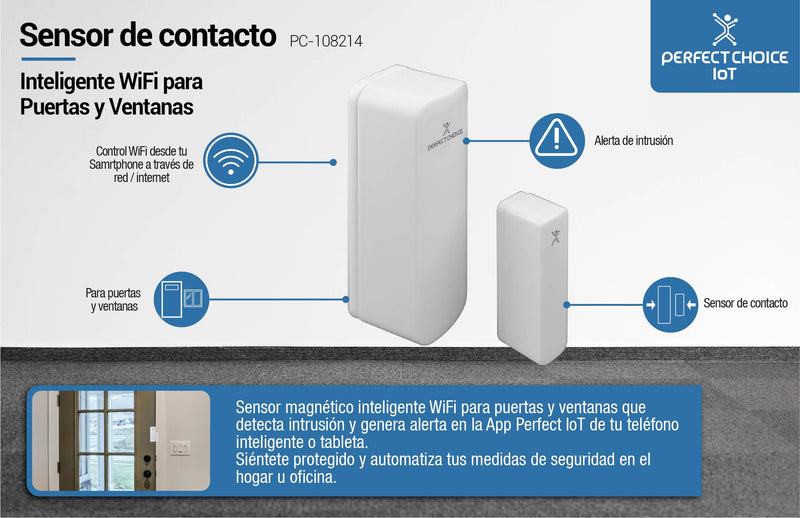 Sensor de contacto Inteligente WiFi para Puertas y Ventanas