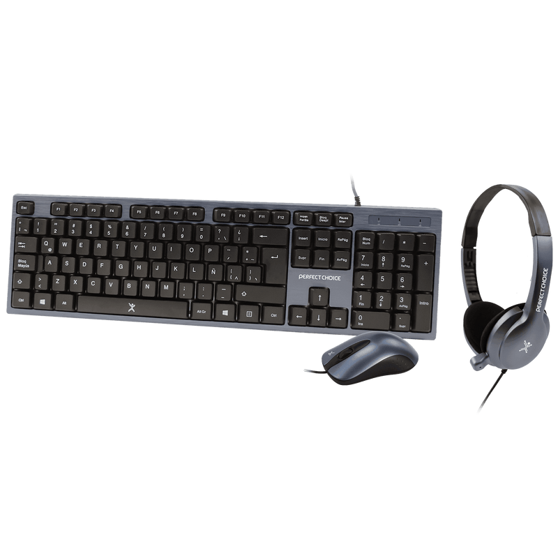 Kit de Teclado, Mouse y Diadema con Microfono Integrado Alámbrico | PERFECT CHOICE