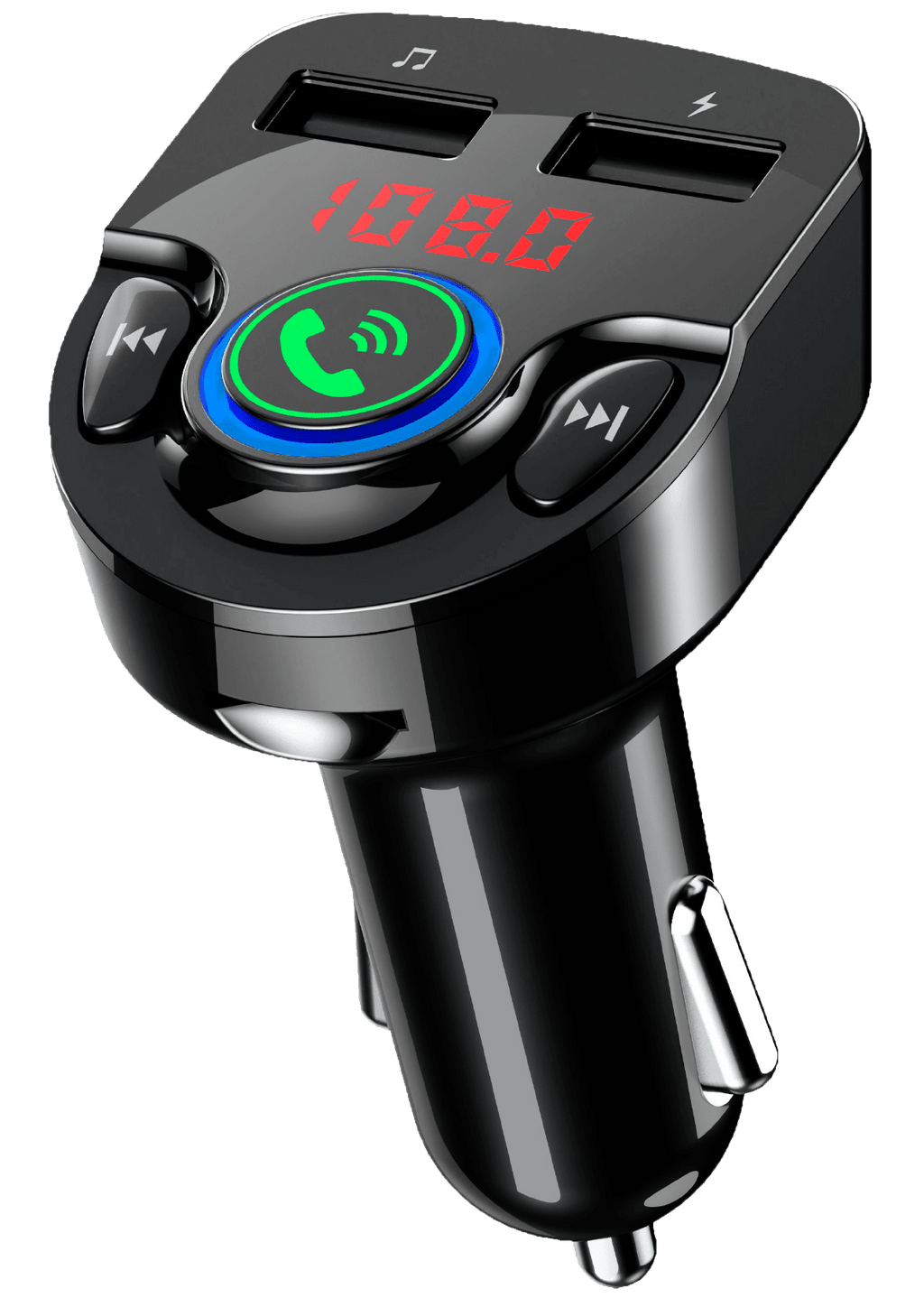 Transmisor FM Bluetooth, Adaptador De Radio Para Automóvil, Kit De Manos Libres Para Automovil Repr Afortunado Sencillez