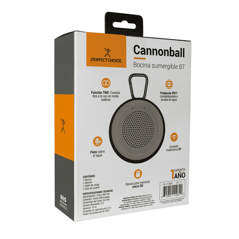 Bocina Sumergible BT Cannonball (Gris)